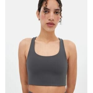Girlfriend Collective Moon Paloma Racerback Bra Yoga Top Charcoal Grey Small